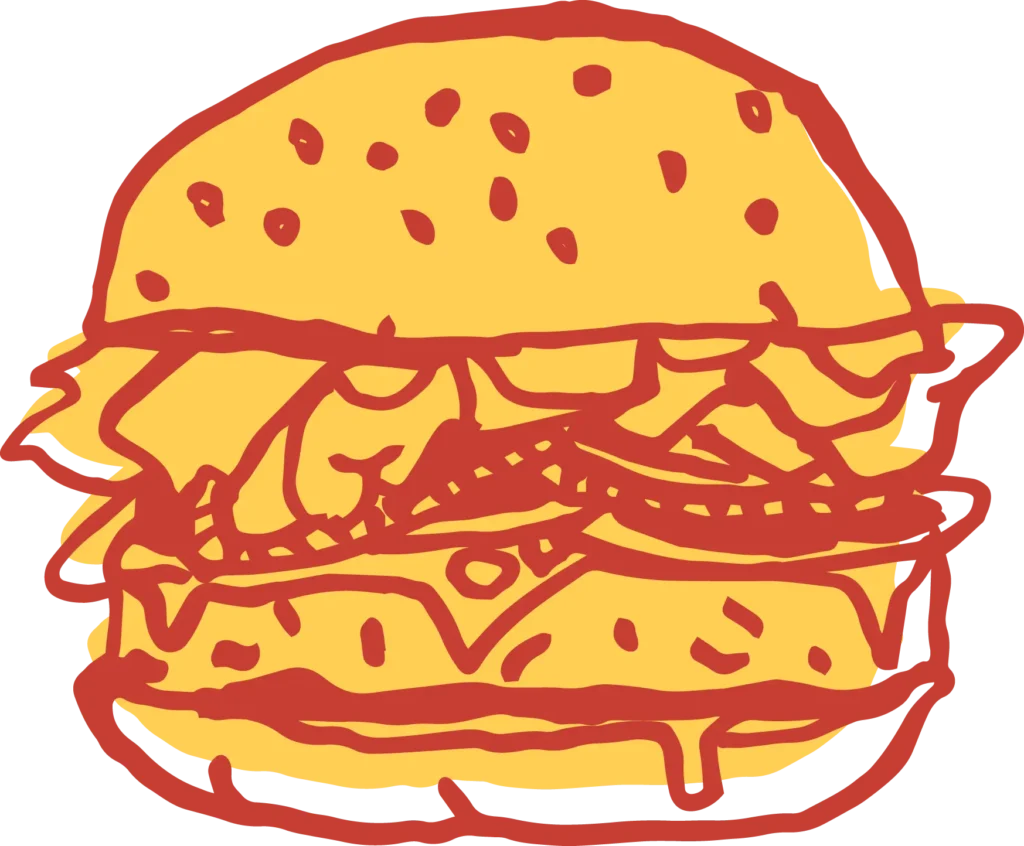 Burger icon used in Manoli’s Pizza Company design system representing casual dining menu offerings in Wailea Maui restaurant.