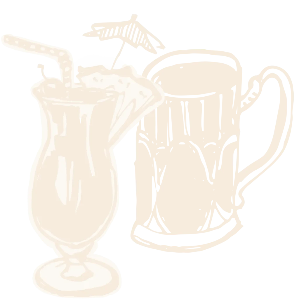 Cocktail icon set representing handcrafted drinks and bar offerings at Manoli’s Pizza Company in Wailea Maui restaurant.