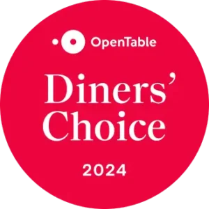 OpenTable Diners’ Choice award badge recognizing Manoli’s Pizza Company for outstanding dining experience in Wailea Maui.