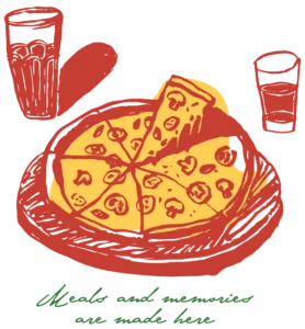 Close-up pizza visual for Manoli’s Pizza Company contact page highlighting fresh Wailea Maui pizza, melted cheese, and handcrafted crust.
