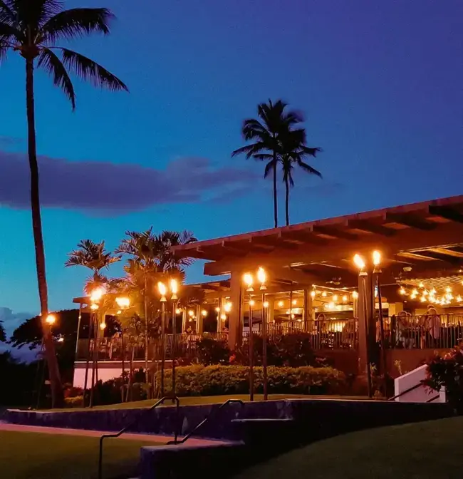 Manolis Pizza Company Outside At Night Wailea Maui